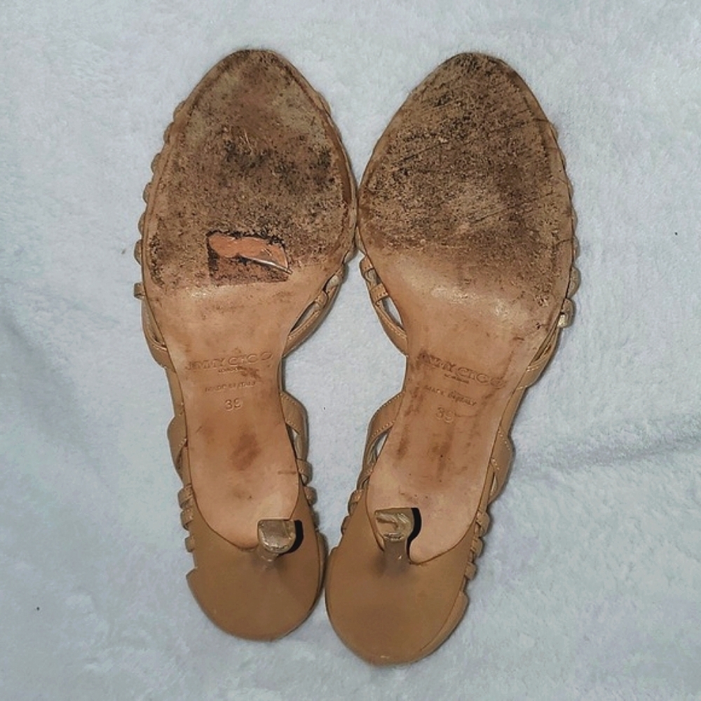 Jimmy Choo Peep Toe Sandals Size 39 - Picture 4 of 14